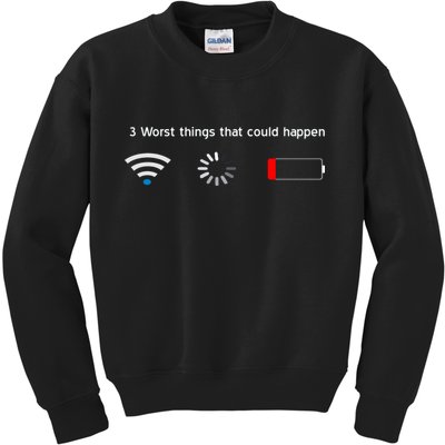 No WiFi No Battery Loading Geek Kids Sweatshirt