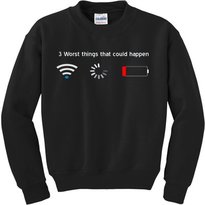 No WiFi No Battery Loading Geek Kids Sweatshirt