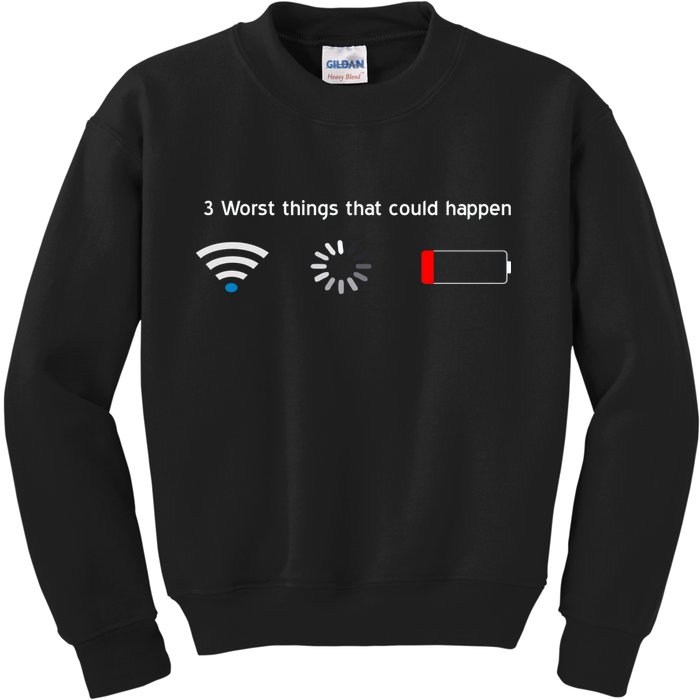 No WiFi No Battery Loading Geek Kids Sweatshirt