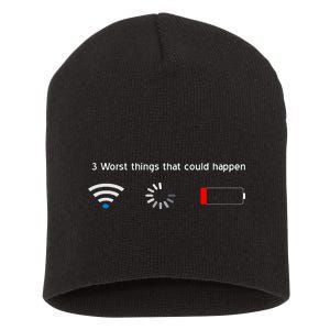 No WiFi No Battery Loading Geek Short Acrylic Beanie