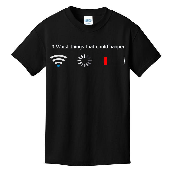 No WiFi No Battery Loading Geek Kids T-Shirt