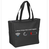 No WiFi No Battery Loading Geek Zip Tote Bag