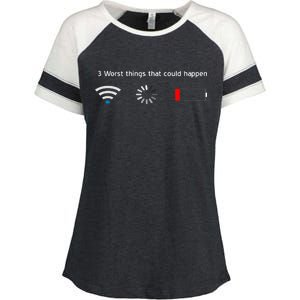 No WiFi No Battery Loading Geek Enza Ladies Jersey Colorblock Tee