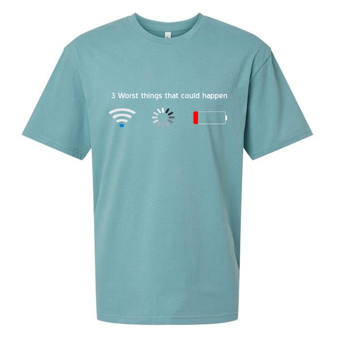 No WiFi No Battery Loading Geek Sueded Cloud Jersey T-Shirt