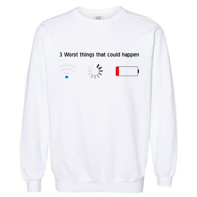 No WiFi No Battery Loading Geek Garment-Dyed Sweatshirt
