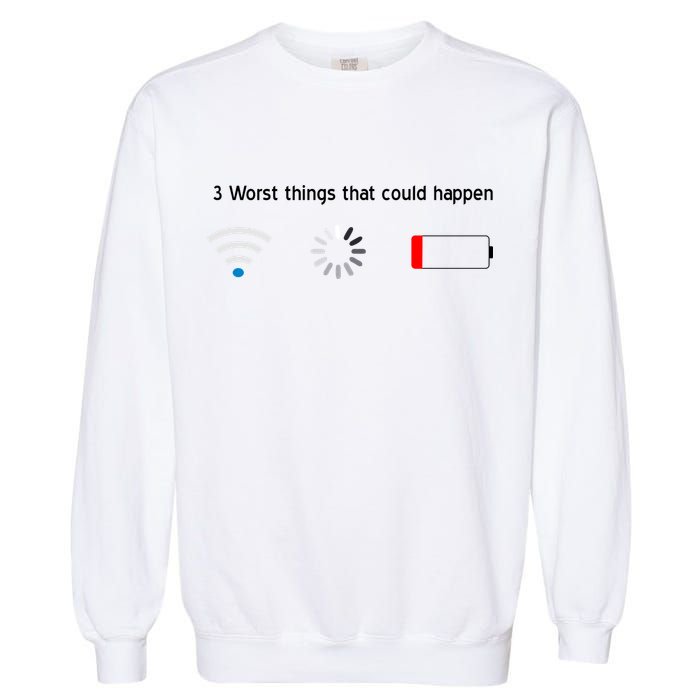 No WiFi No Battery Loading Geek Garment-Dyed Sweatshirt