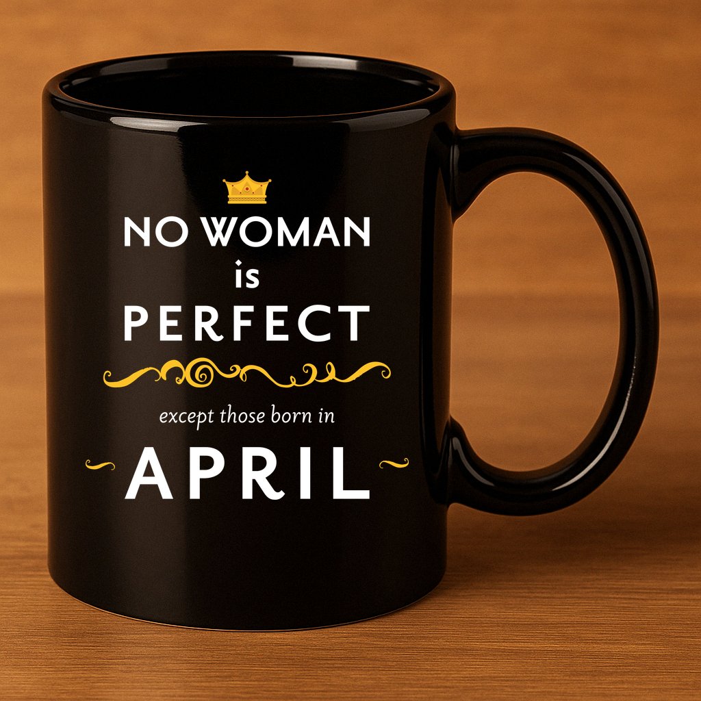 No Woman Is Perfect Except Those Born In April 11oz C Handle Ceramic Mug