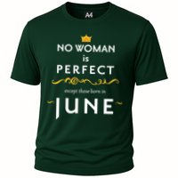 No Woman Is Perfect Except Those Born In June Cooling Performance Crew T-Shirt