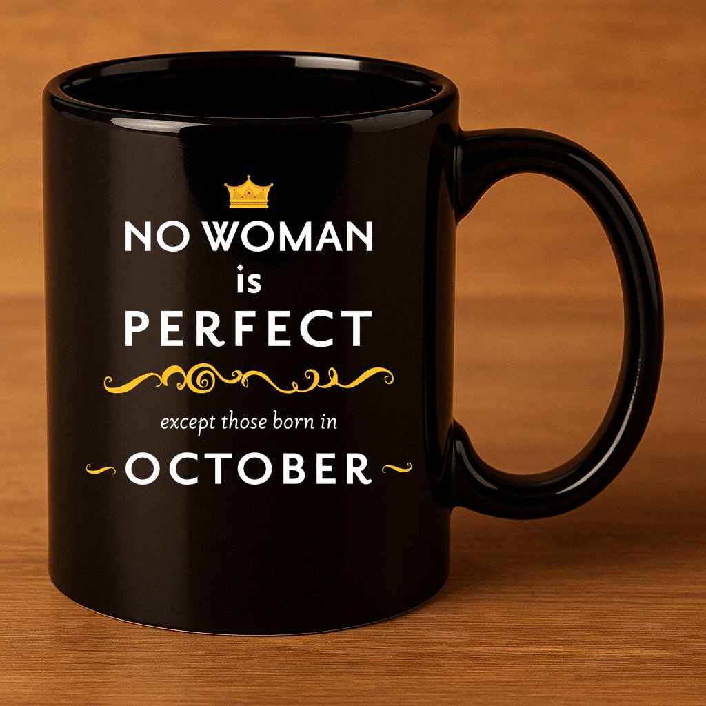 No Woman Is Perfect Except Those Born In October 11oz C Handle Ceramic Mug