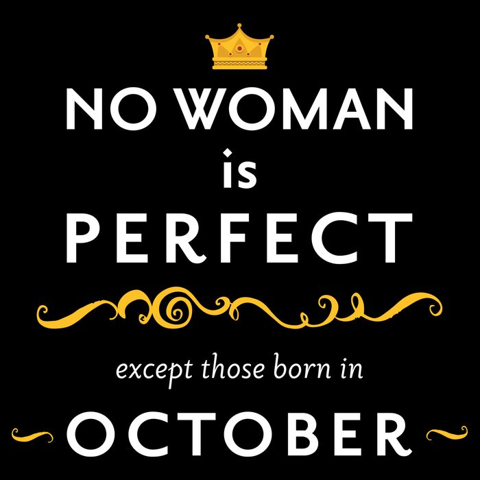 No Woman Is Perfect Except Those Born In October Drawstring Bag