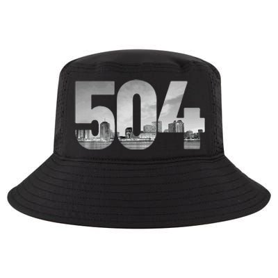 New Orleans 504 Area Code Skyline Louisiana Vintage Cool Comfort Performance Bucket Hat