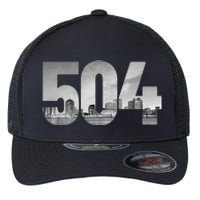 New Orleans 504 Area Code Skyline Louisiana Vintage Flexfit Unipanel Trucker Cap