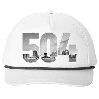 New Orleans 504 Area Code Skyline Louisiana Vintage Snapback Five-Panel Rope Hat