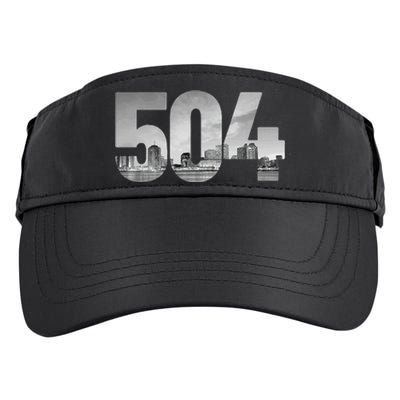 New Orleans 504 Area Code Skyline Louisiana Vintage Adult Drive Performance Visor