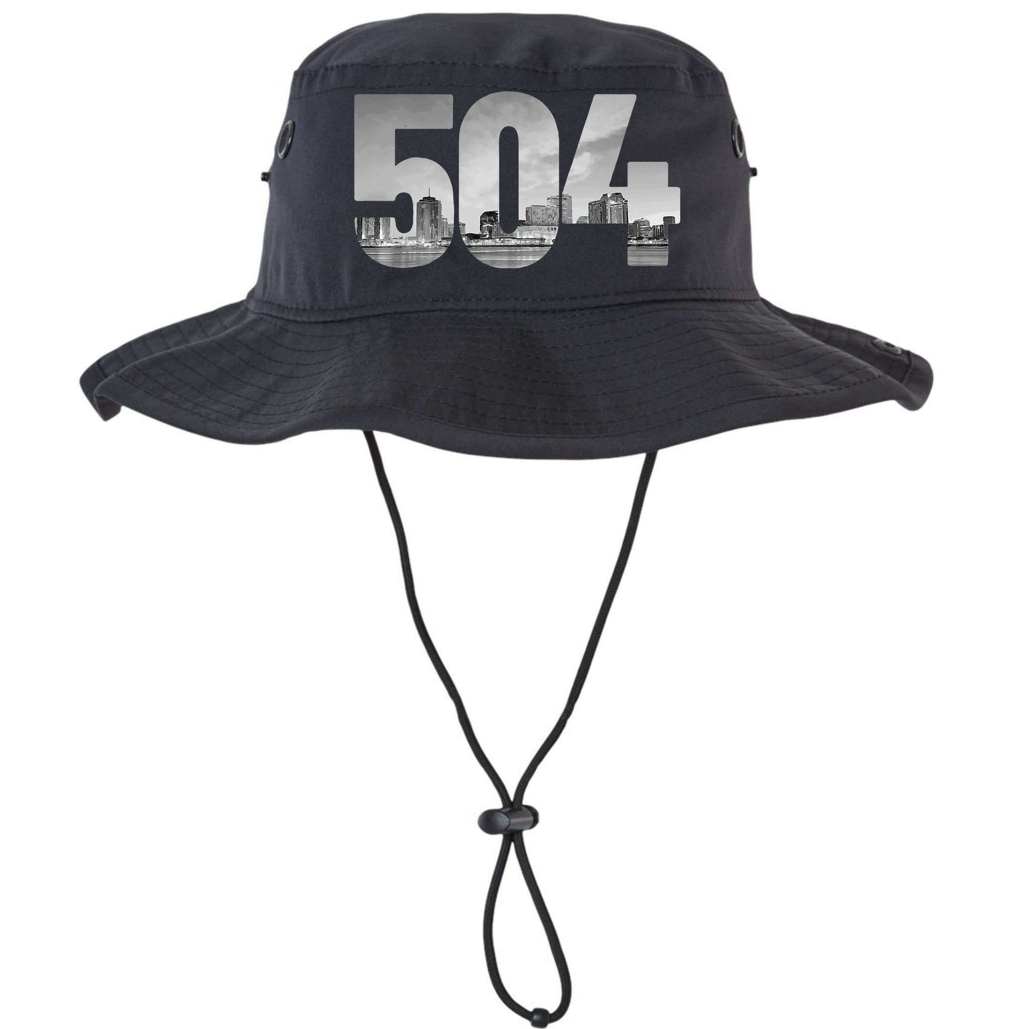 New Orleans 504 Area Code Skyline Louisiana Vintage Bucket Hat