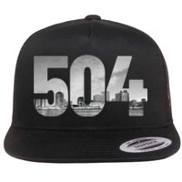 New Orleans 504 Area Code Skyline Louisiana Vintage Flat Bill Trucker Hat