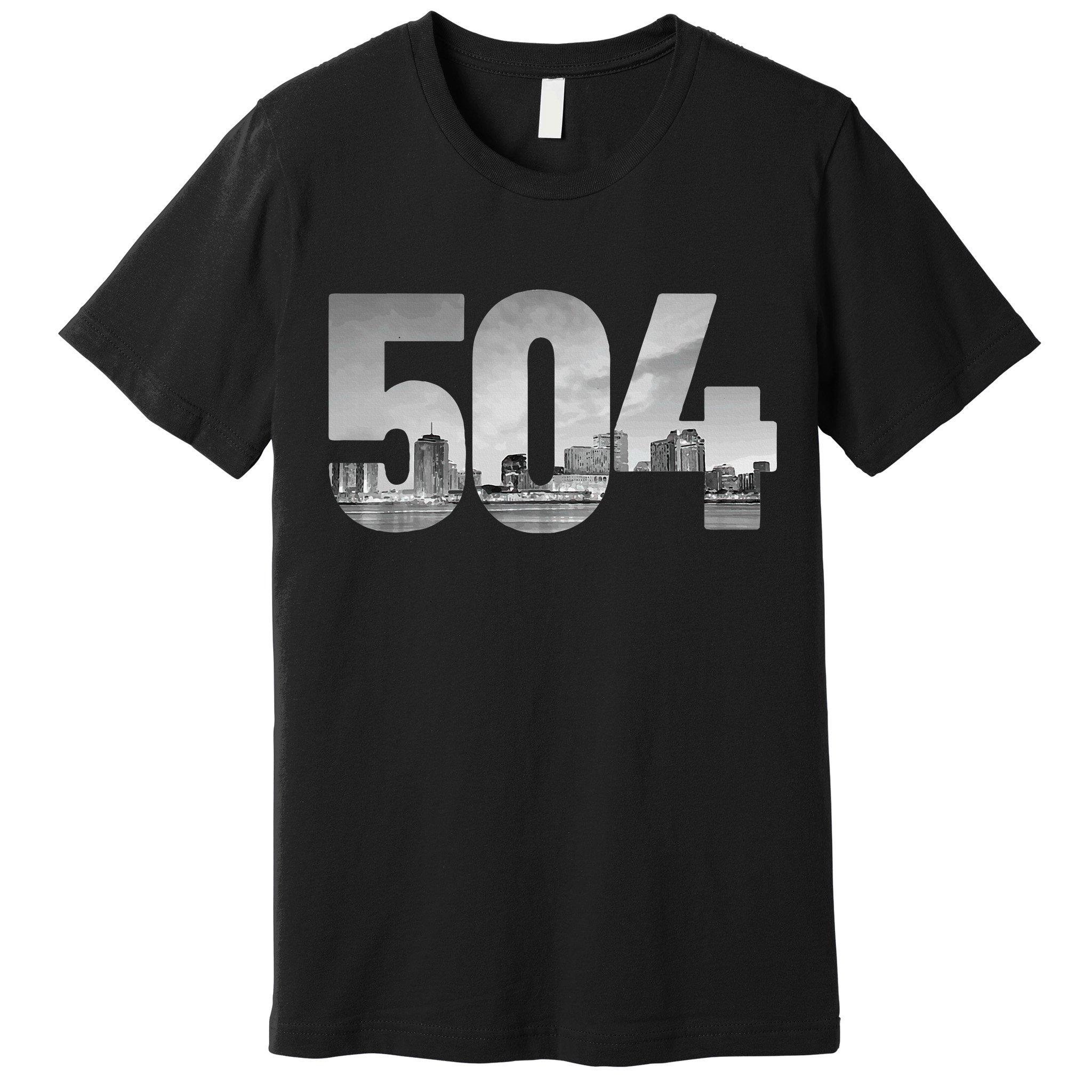 New Orleans 504 Area Code Skyline Louisiana Vintage Premium T-Shirt