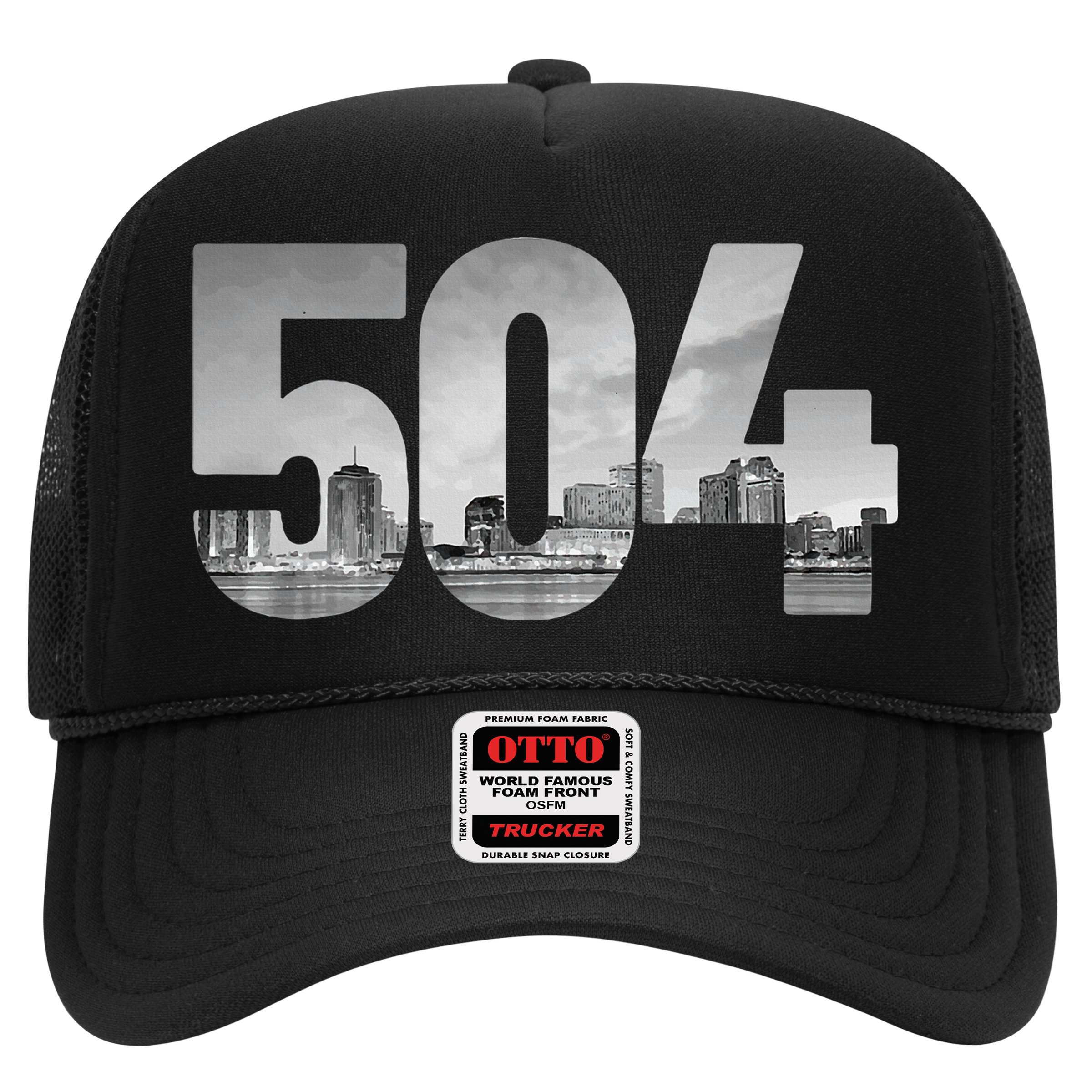 New Orleans 504 Area Code Skyline Louisiana Vintage Hat