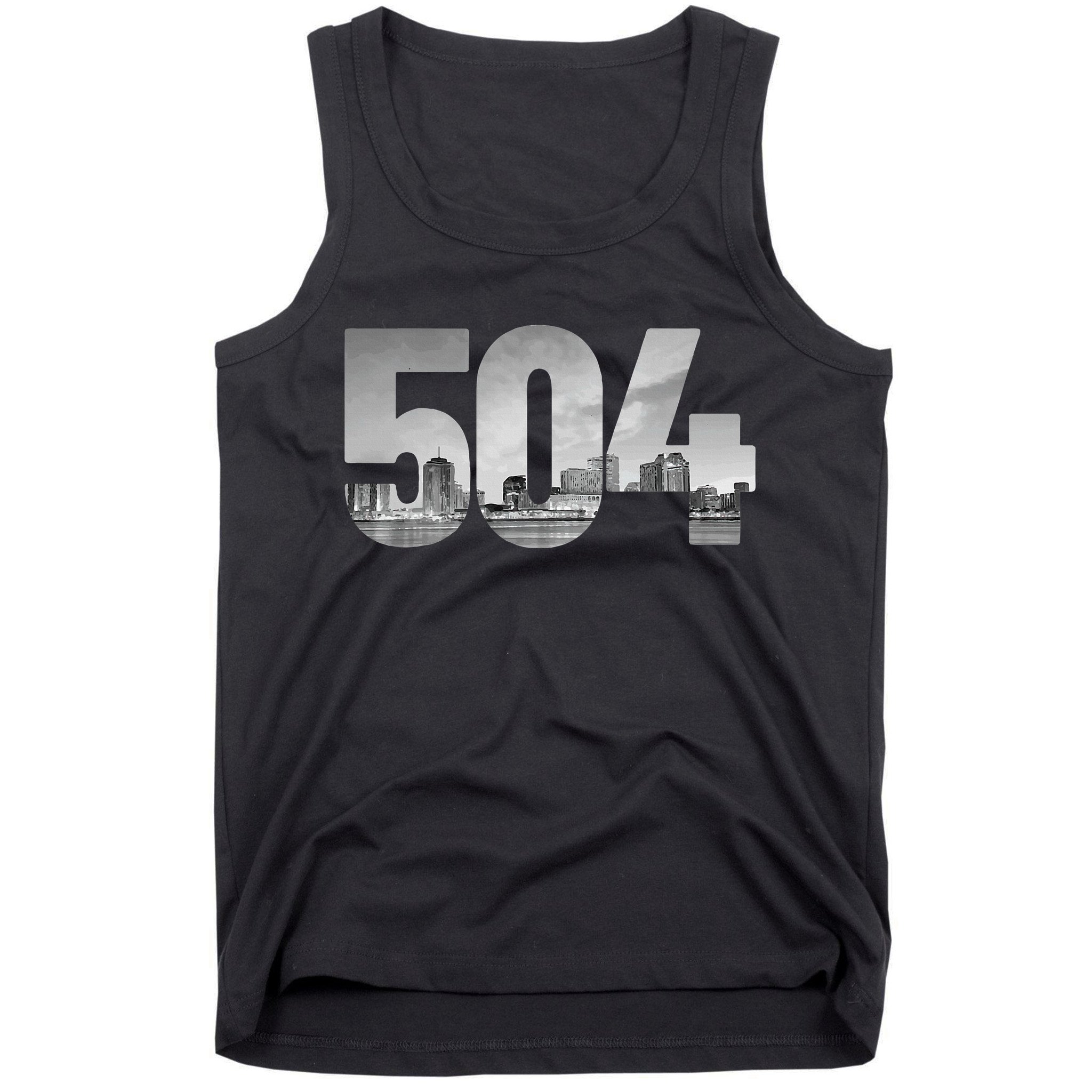 New Orleans 504 Area Code Skyline Louisiana Vintage Tank Top