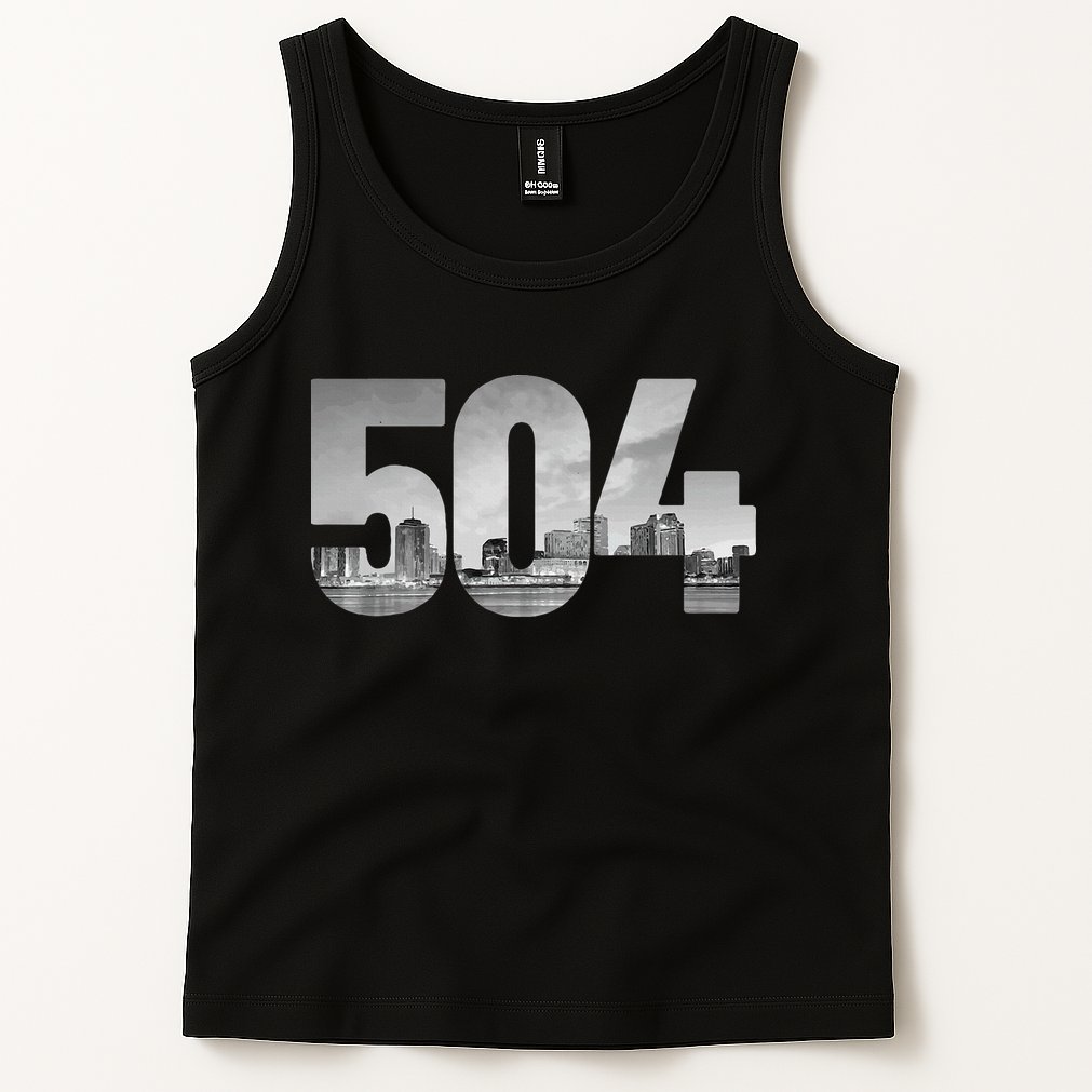 New Orleans 504 Area Code Skyline Louisiana Vintage Tank Top