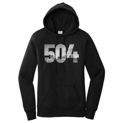 New Orleans 504 Area Code Skyline Louisiana Vintage Women's Pullover Hoodie