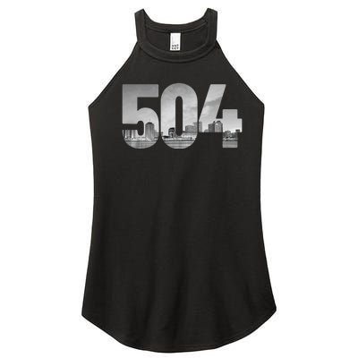 New Orleans 504 Area Code Skyline Louisiana Vintage Women’s Perfect Tri Rocker Tank