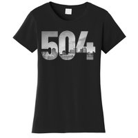 New Orleans 504 Area Code Skyline Louisiana Vintage Women's T-Shirt