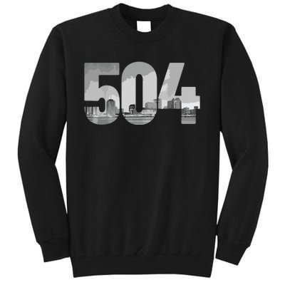 New Orleans 504 Area Code Skyline Louisiana Vintage Tall Sweatshirt