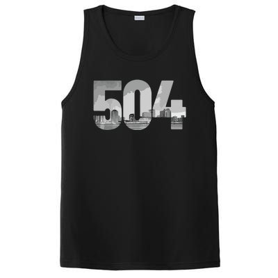 New Orleans 504 Area Code Skyline Louisiana Vintage PosiCharge Competitor Tank