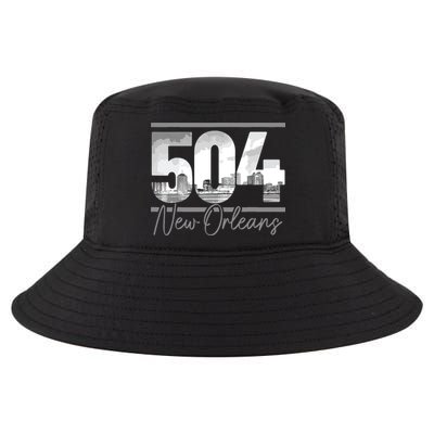New Orleans 504 Area Code Skyline Louisiana Vintage Cool Comfort Performance Bucket Hat