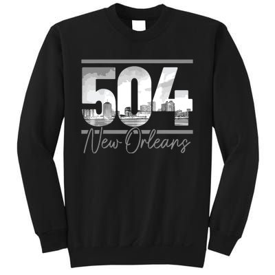 New Orleans 504 Area Code Skyline Louisiana Vintage Sweatshirt