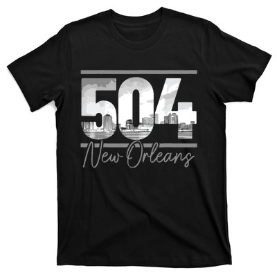 New Orleans 504 Area Code Skyline Louisiana Vintage T-Shirt