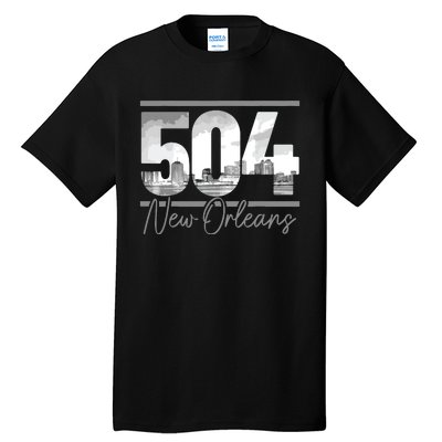 New Orleans 504 Area Code Skyline Louisiana Vintage Tall T-Shirt