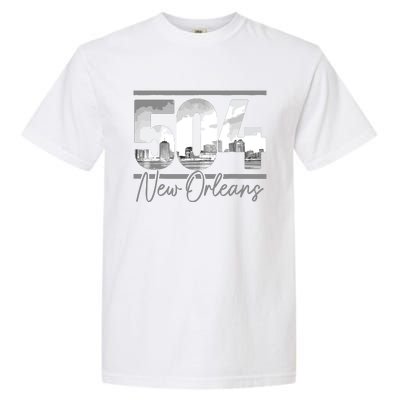 New Orleans 504 Area Code Skyline Louisiana Vintage Garment-Dyed Heavyweight T-Shirt