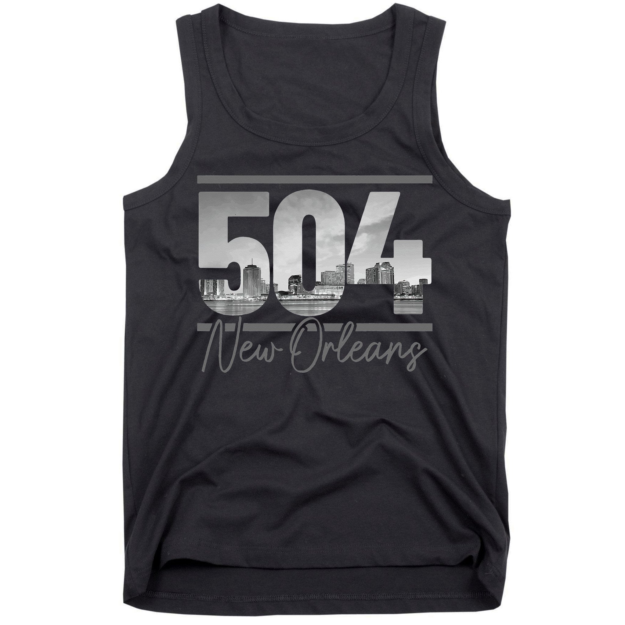 New Orleans 504 Area Code Skyline Louisiana Vintage Tank Top