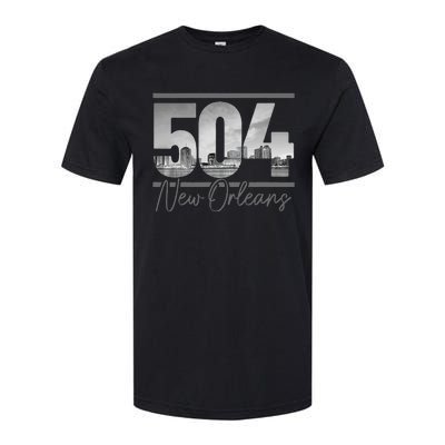 New Orleans 504 Area Code Skyline Louisiana Vintage Softstyle® CVC T-Shirt