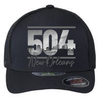 New Orleans 504 Area Code Skyline Louisiana Flexfit Unipanel Trucker Cap