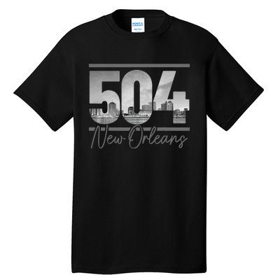 New Orleans 504 Area Code Skyline Louisiana Tall T-Shirt