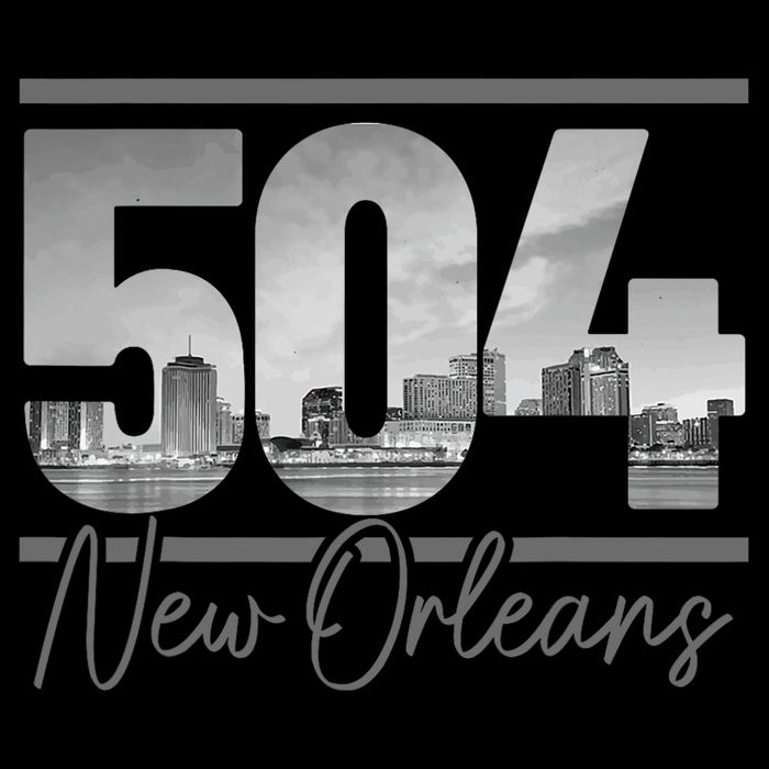 New Orleans 504 Area Code Skyline Louisiana Button