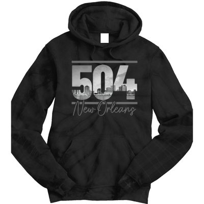 New Orleans 504 Area Code Skyline Louisiana Tie Dye Hoodie