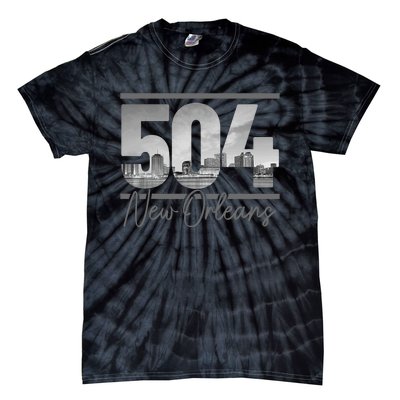 New Orleans 504 Area Code Skyline Louisiana Tie-Dye T-Shirt