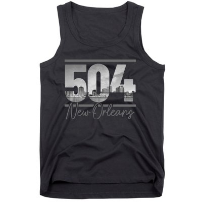 New Orleans 504 Area Code Skyline Louisiana Tank Top