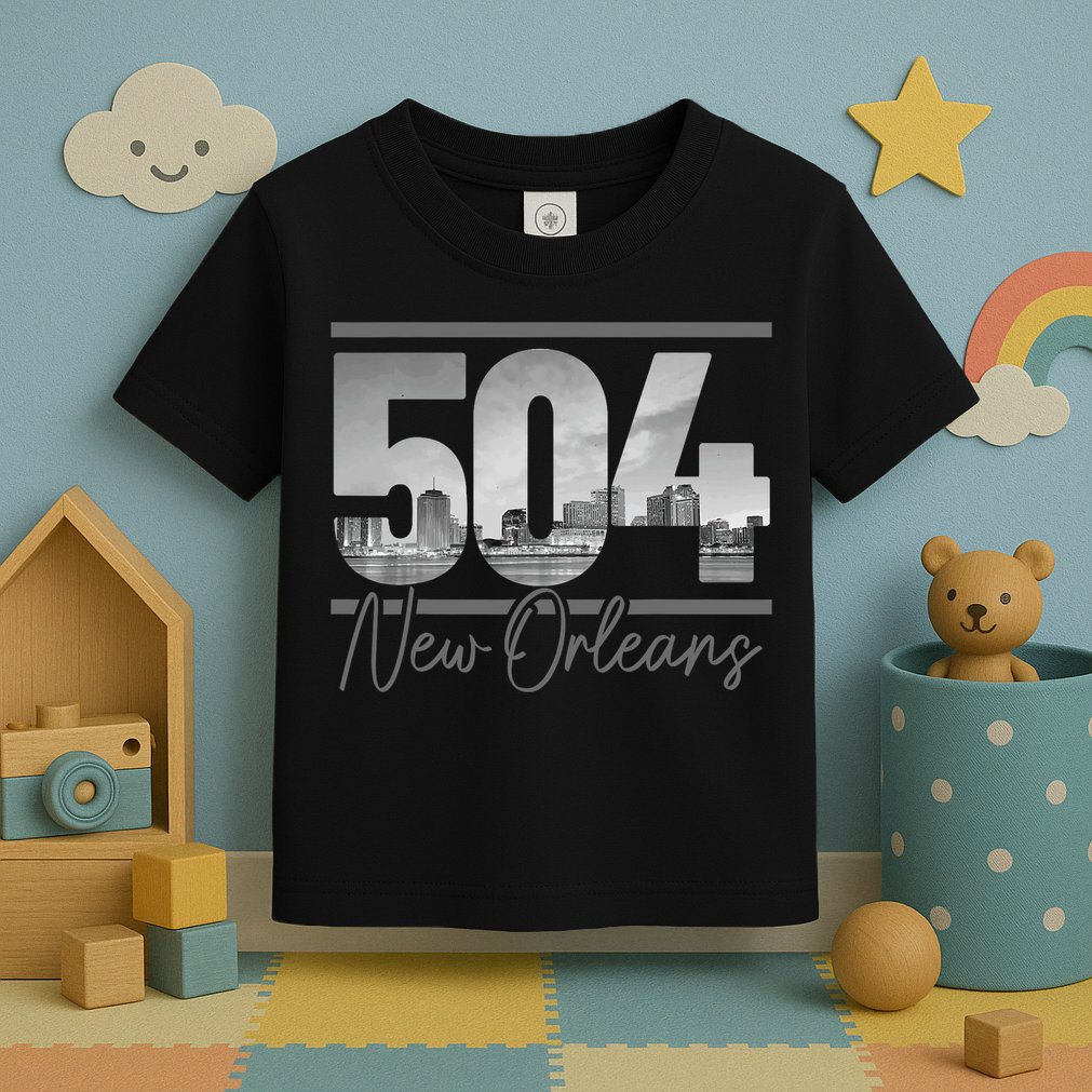 New Orleans 504 Area Code Skyline Louisiana Toddler T-Shirt