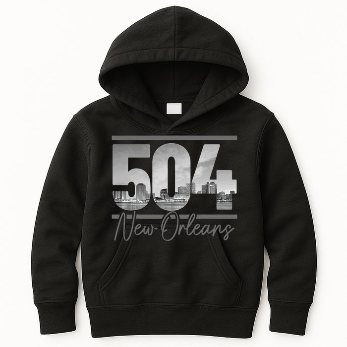 New Orleans 504 Area Code Skyline Louisiana Kids Hoodie