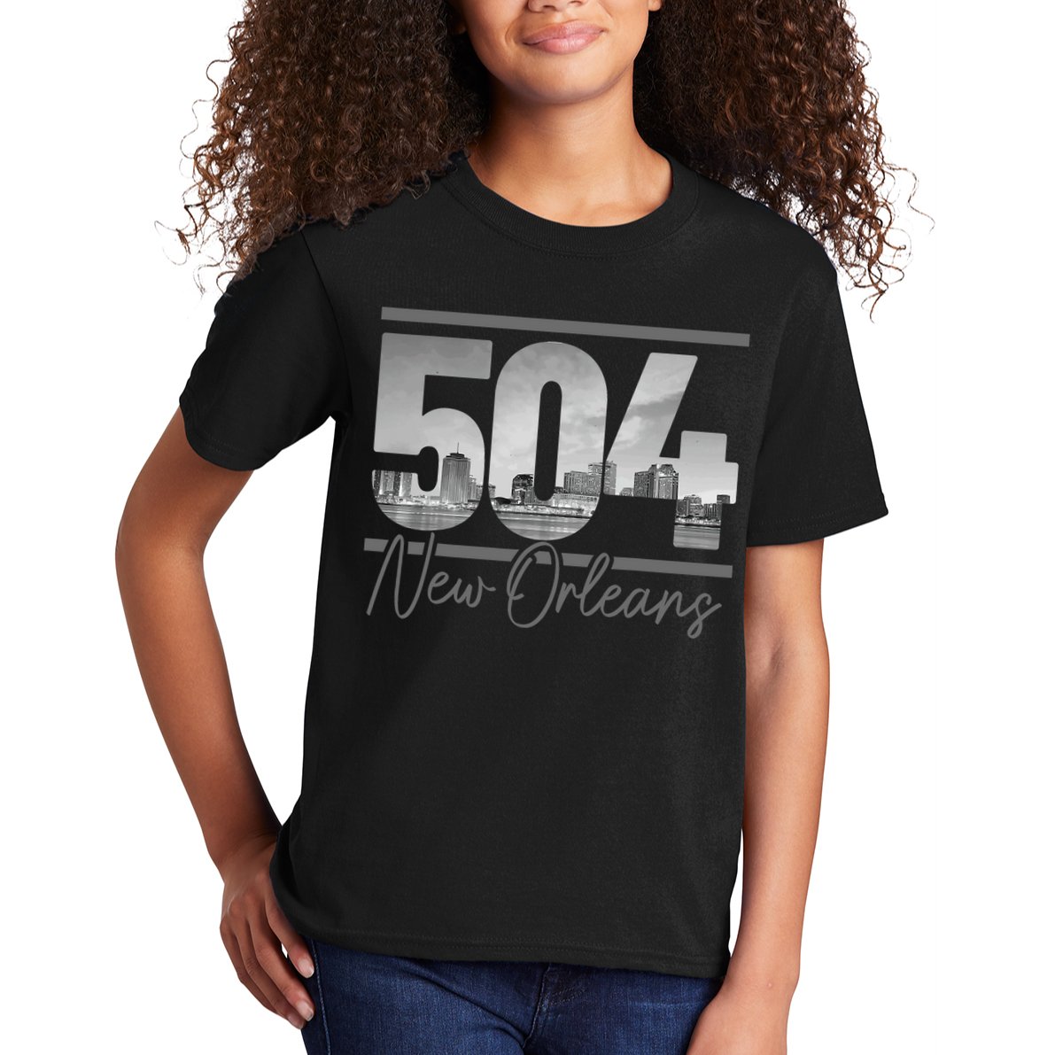 New Orleans 504 Area Code Skyline Louisiana Kids T-Shirt