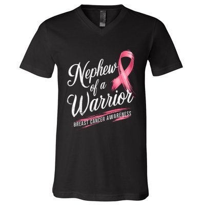 Nephew Of A Warrior Breast Cancer Awareness V-Neck T-Shirt