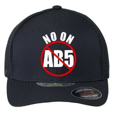 No On AB5 California Truckers Protest Flexfit Unipanel Trucker Cap