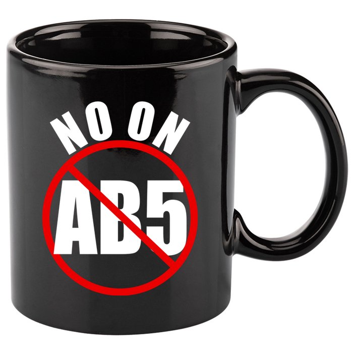 No On AB5 California Truckers Protest 11oz C Handle Ceramic Mug