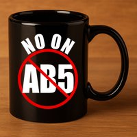 No On AB5 California Truckers Protest 11oz C Handle Ceramic Mug