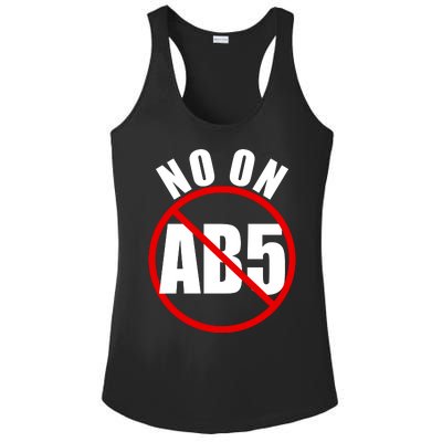 No On AB5 California Truckers Protest Ladies PosiCharge Competitor Racerback Tank